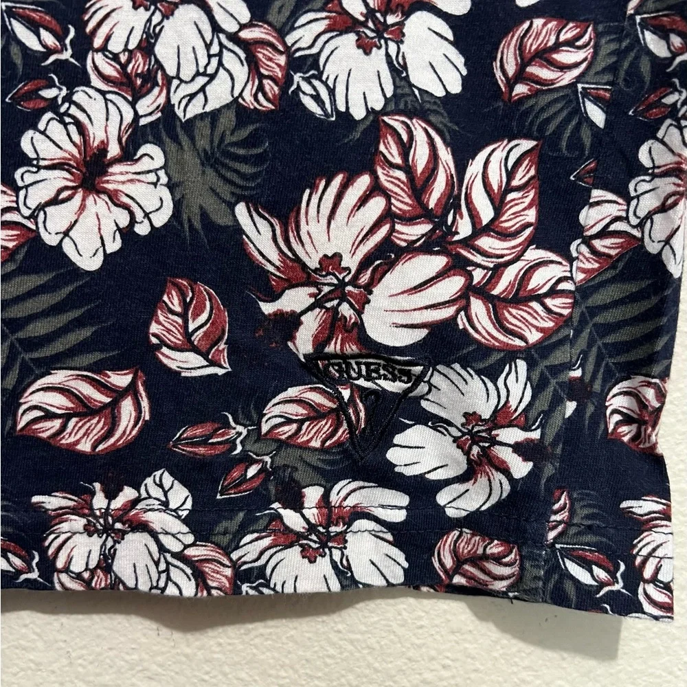 Guess Black and White Floral Short Sleeve Tee - Picture 5 of 7